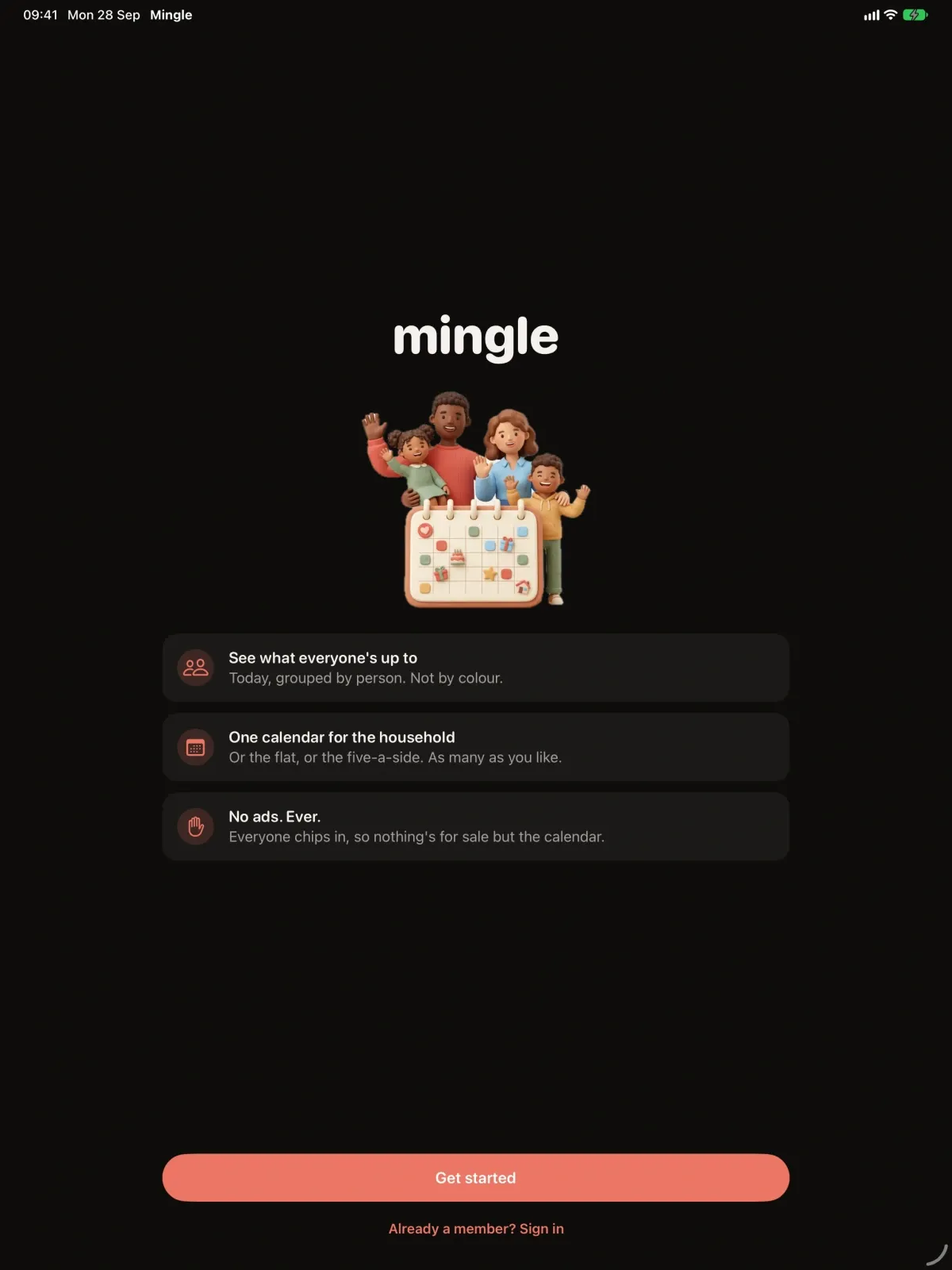 Mingle - Shared Calendar screenshot 8 (dark mode)