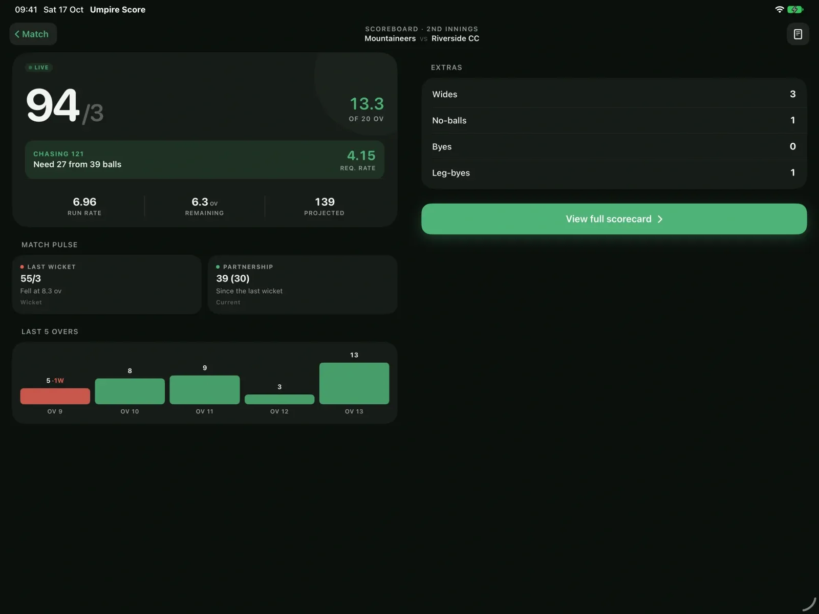 Umpire Score screenshot 14 (dark mode)