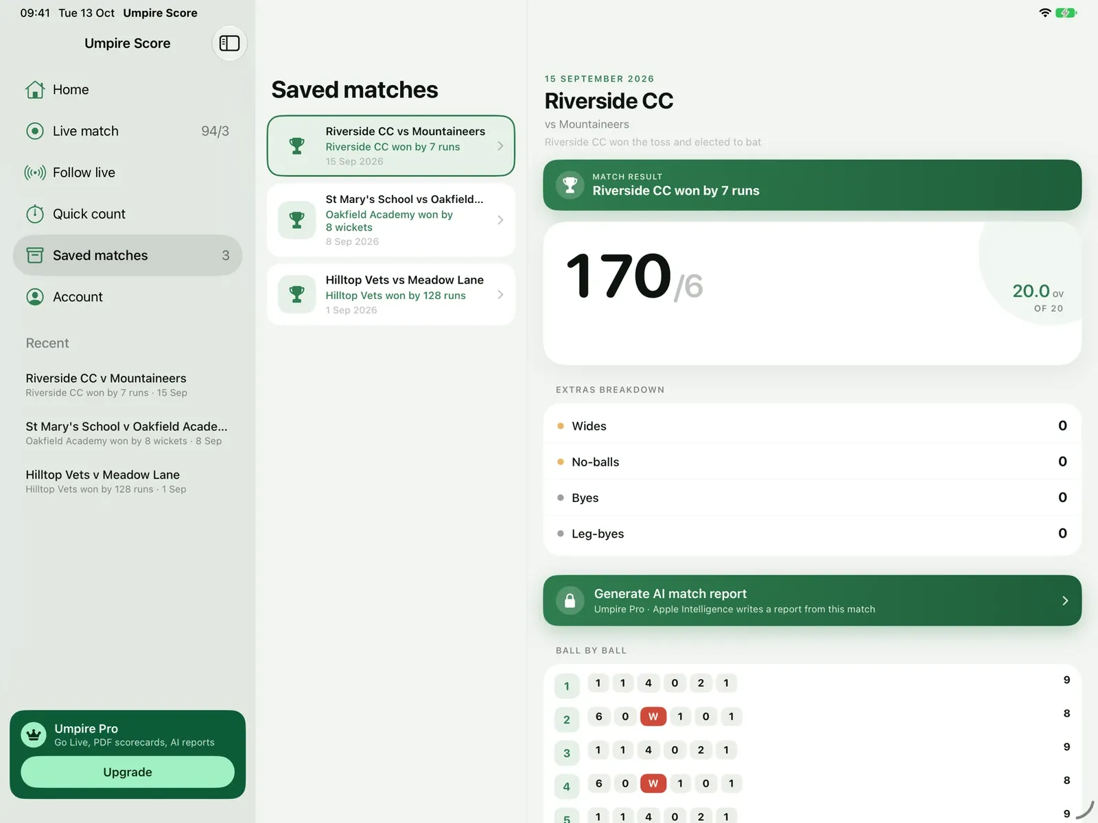 Umpire Score screenshot 12 (light mode)