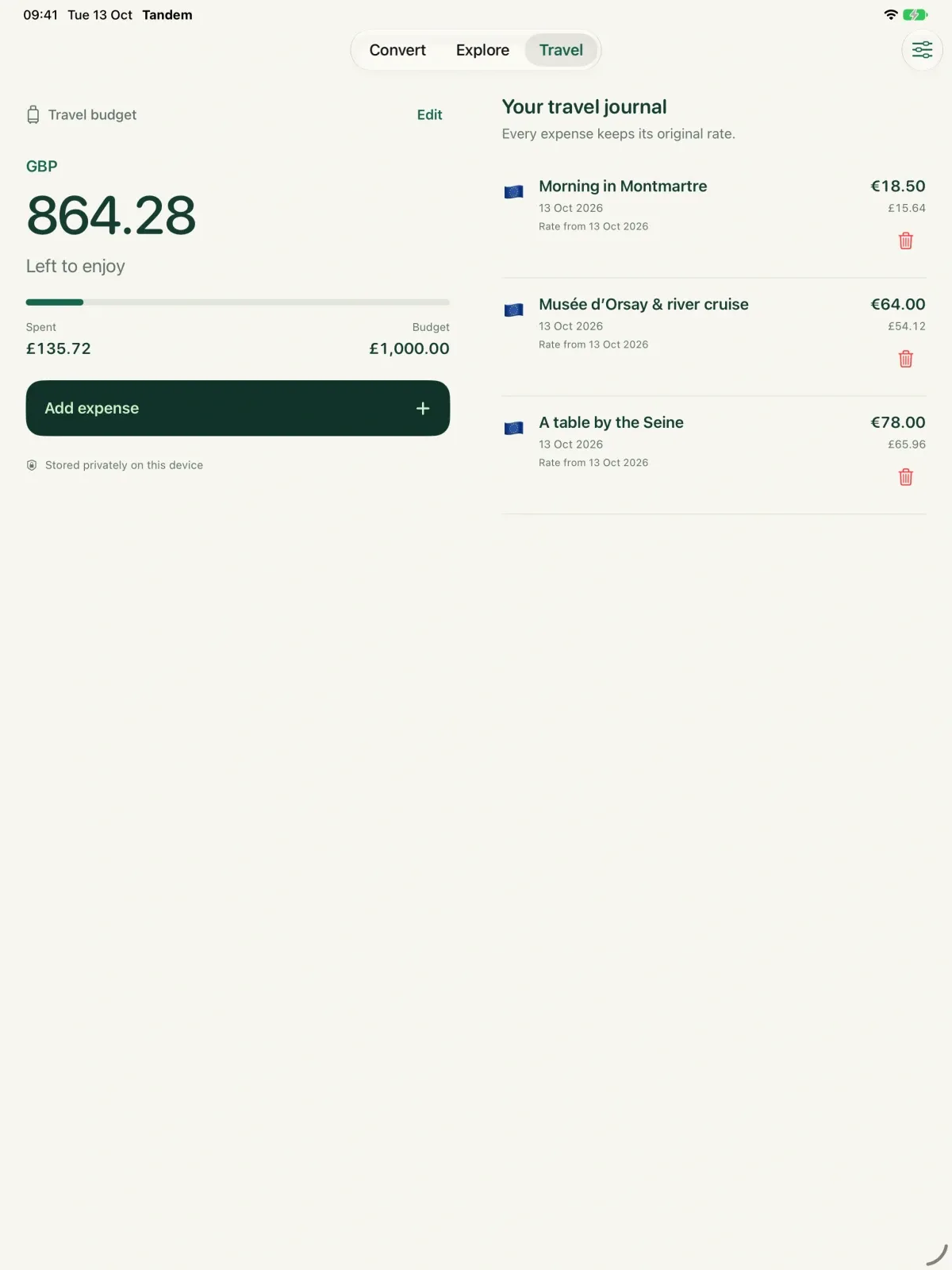 Tandem Currency screenshot 8 (light mode)