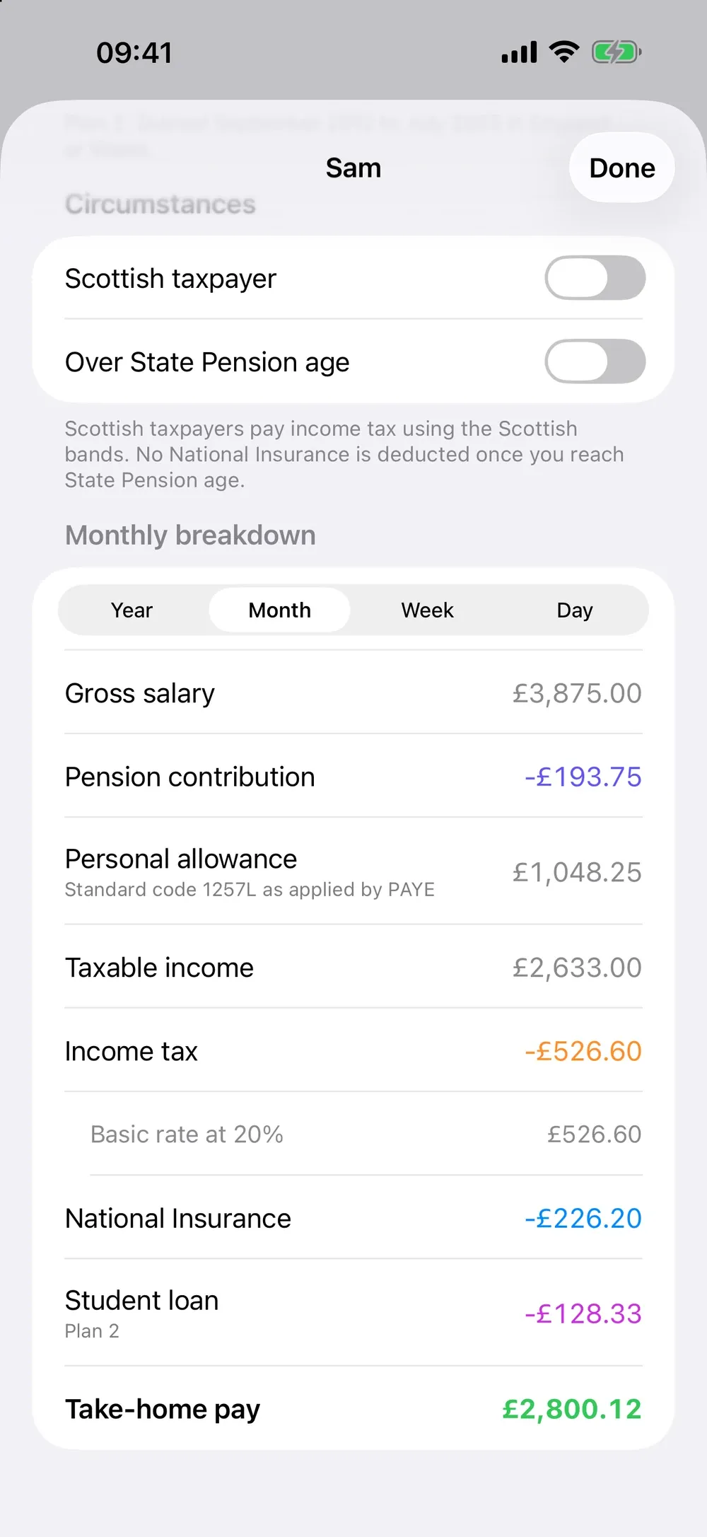 UK Dual Salary Calculator screenshot 3