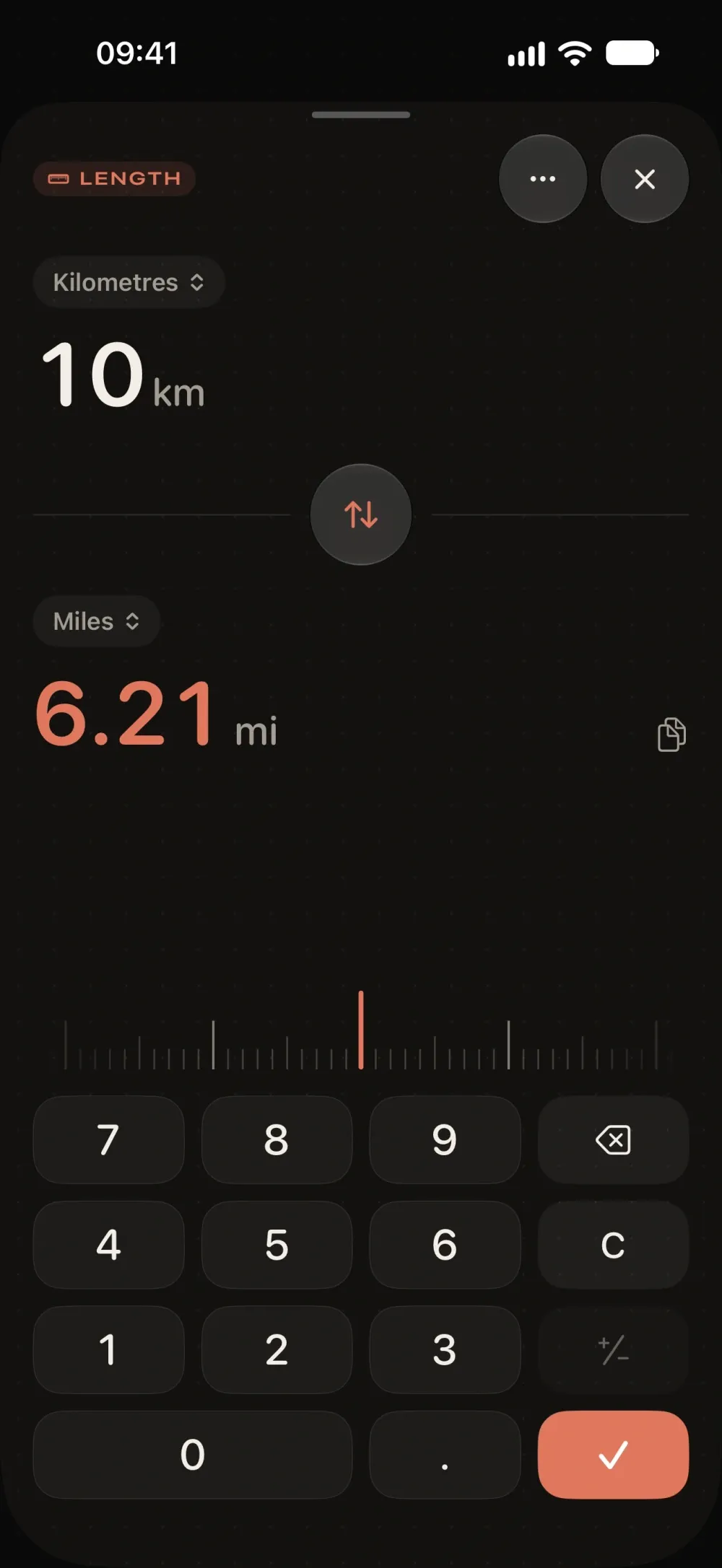 Ratio: Unit Converter screenshot 2 (dark mode)