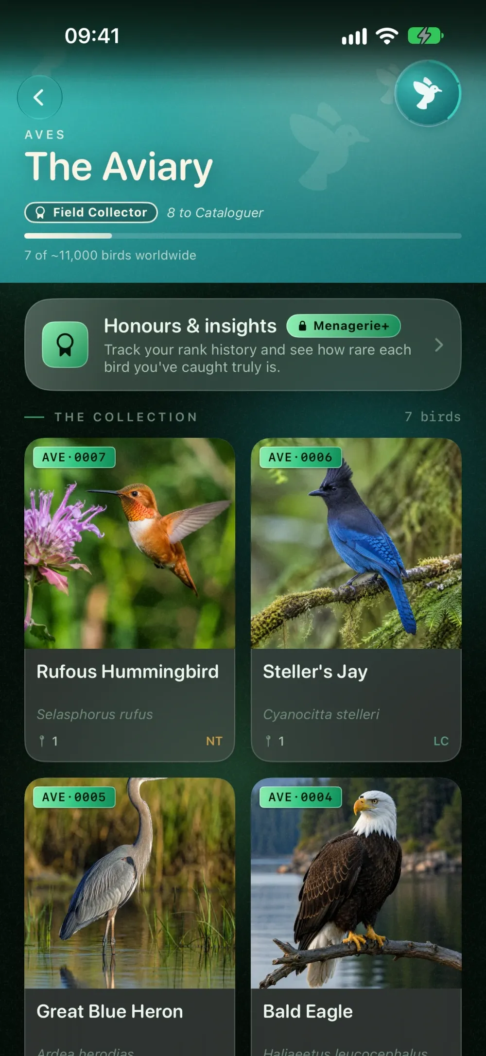 Menagerie screenshot 2 (dark mode)