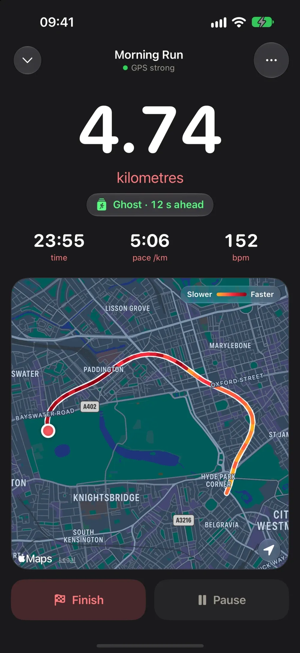 GymMate - Running, Cycling & Fitness Tracker screenshot 2 (dark mode)