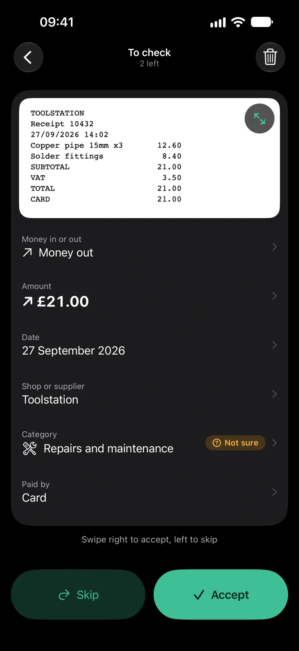 Graft: MTD for Trades screenshot 3 (dark mode)