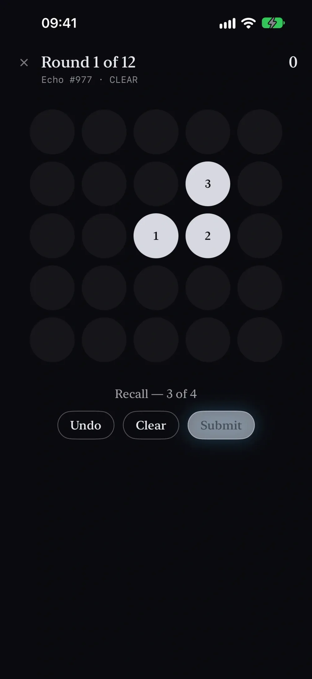 Echo - A Recall Game screenshot 4 (dark mode)