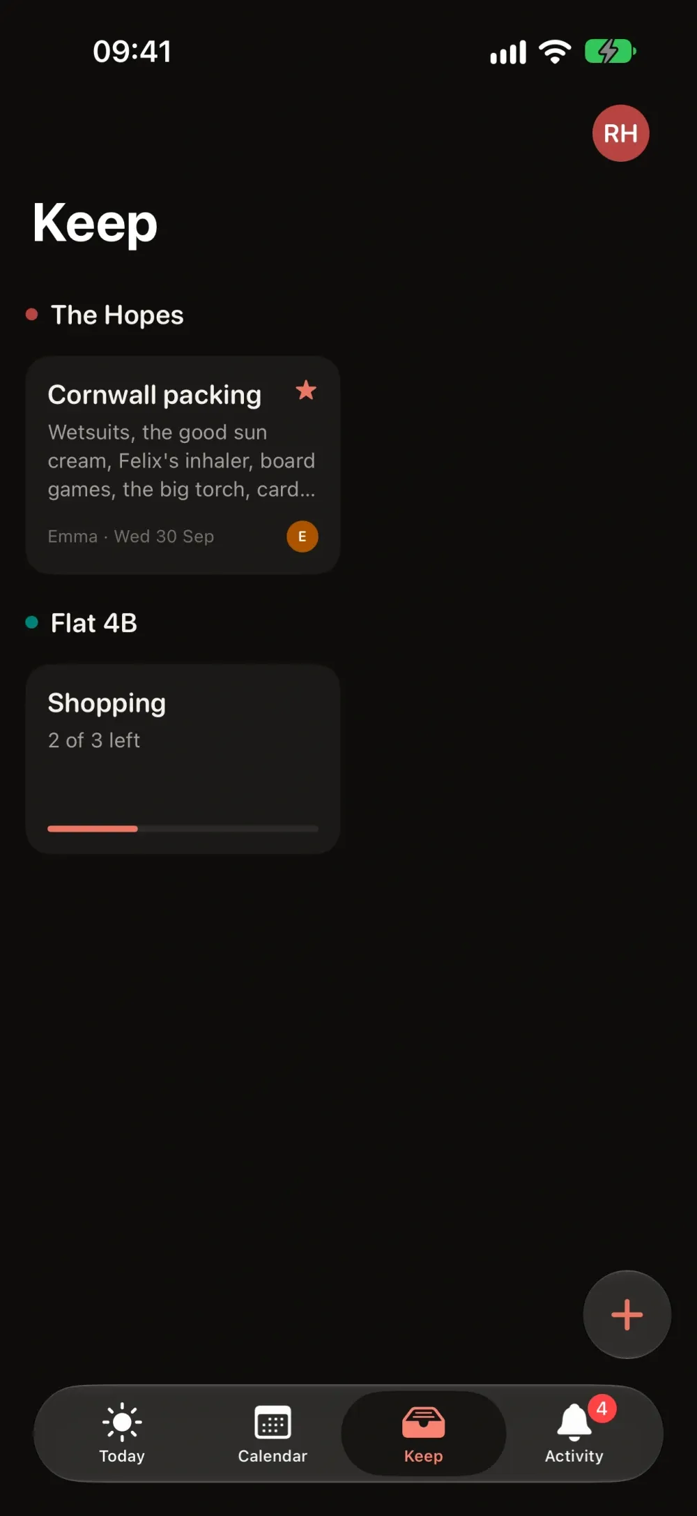 Mingle - Shared Calendar screenshot 4 (dark mode)