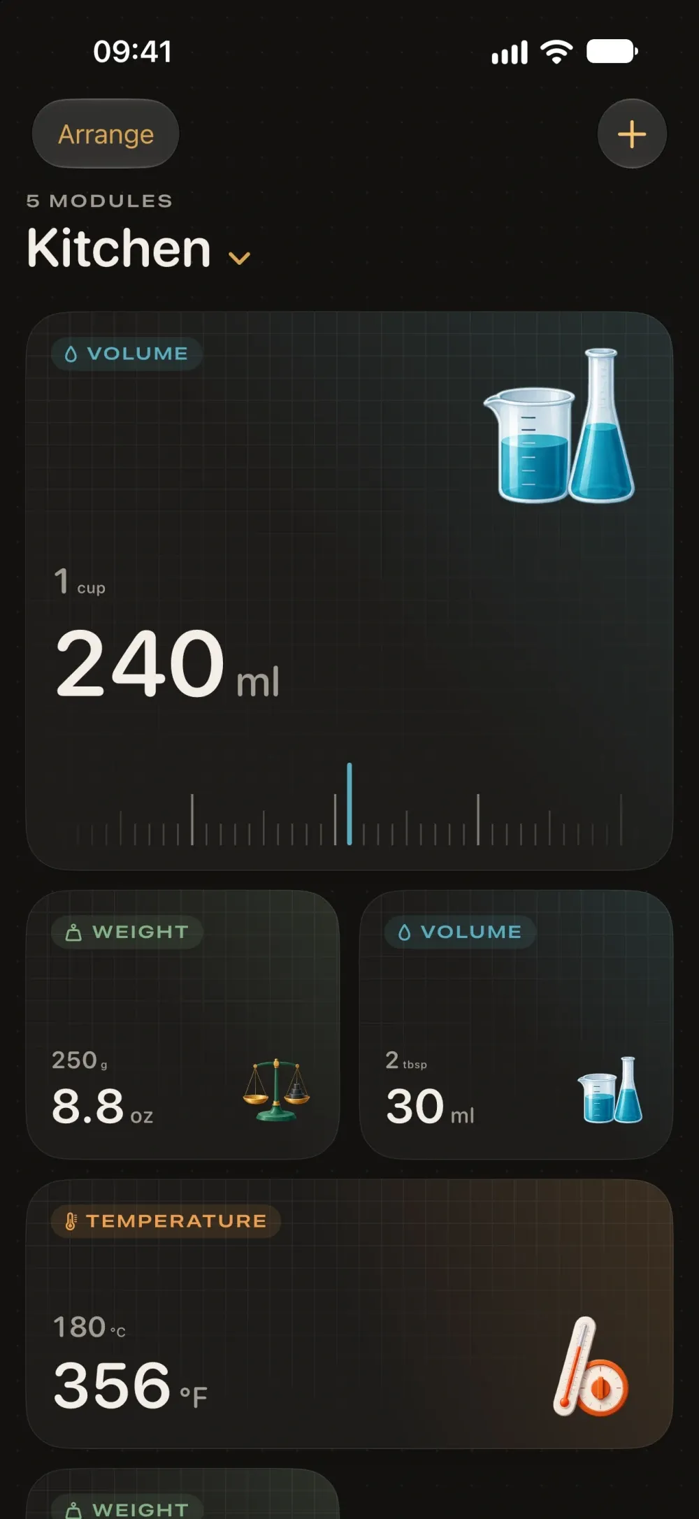 Ratio: Unit Converter screenshot 4 (dark mode)