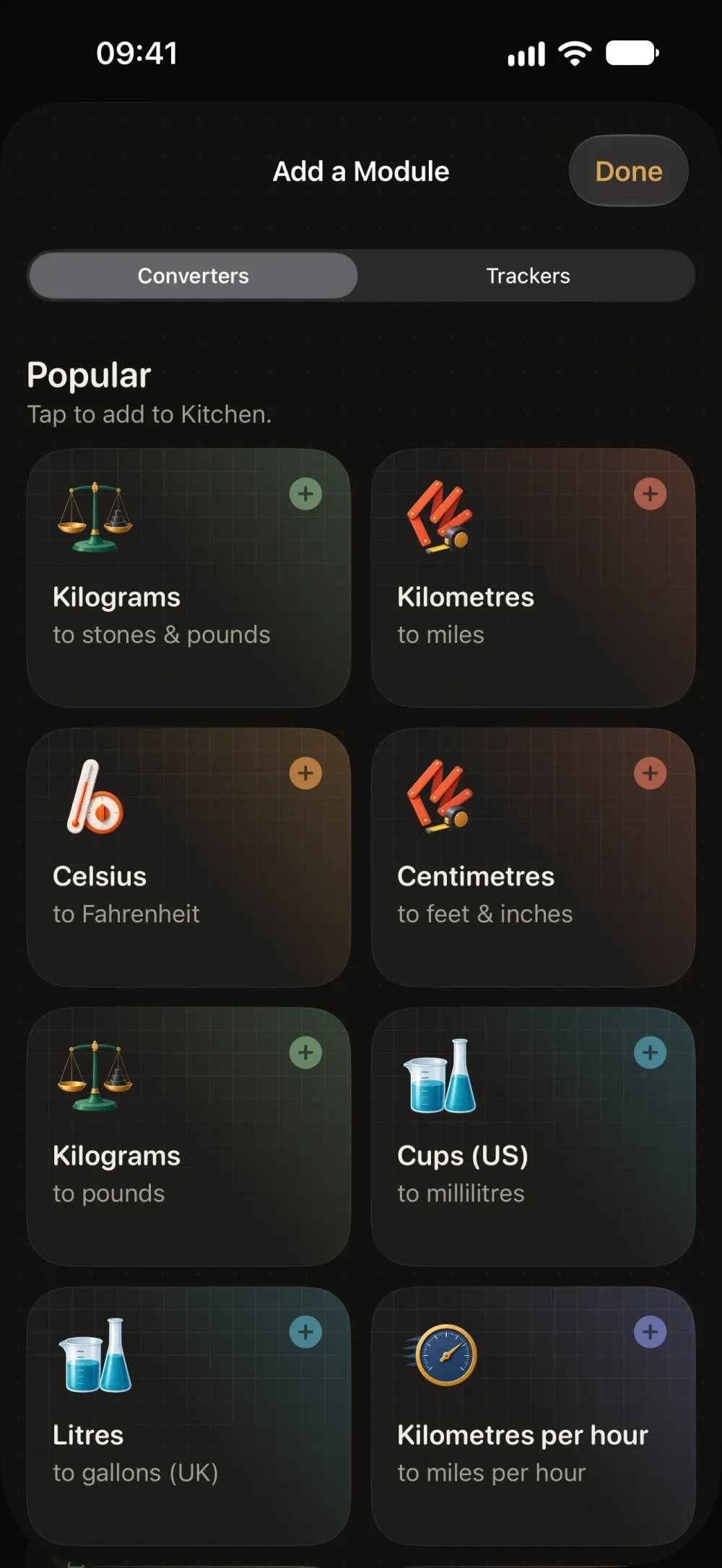 Ratio: Unit Converter screenshot 6 (dark mode)