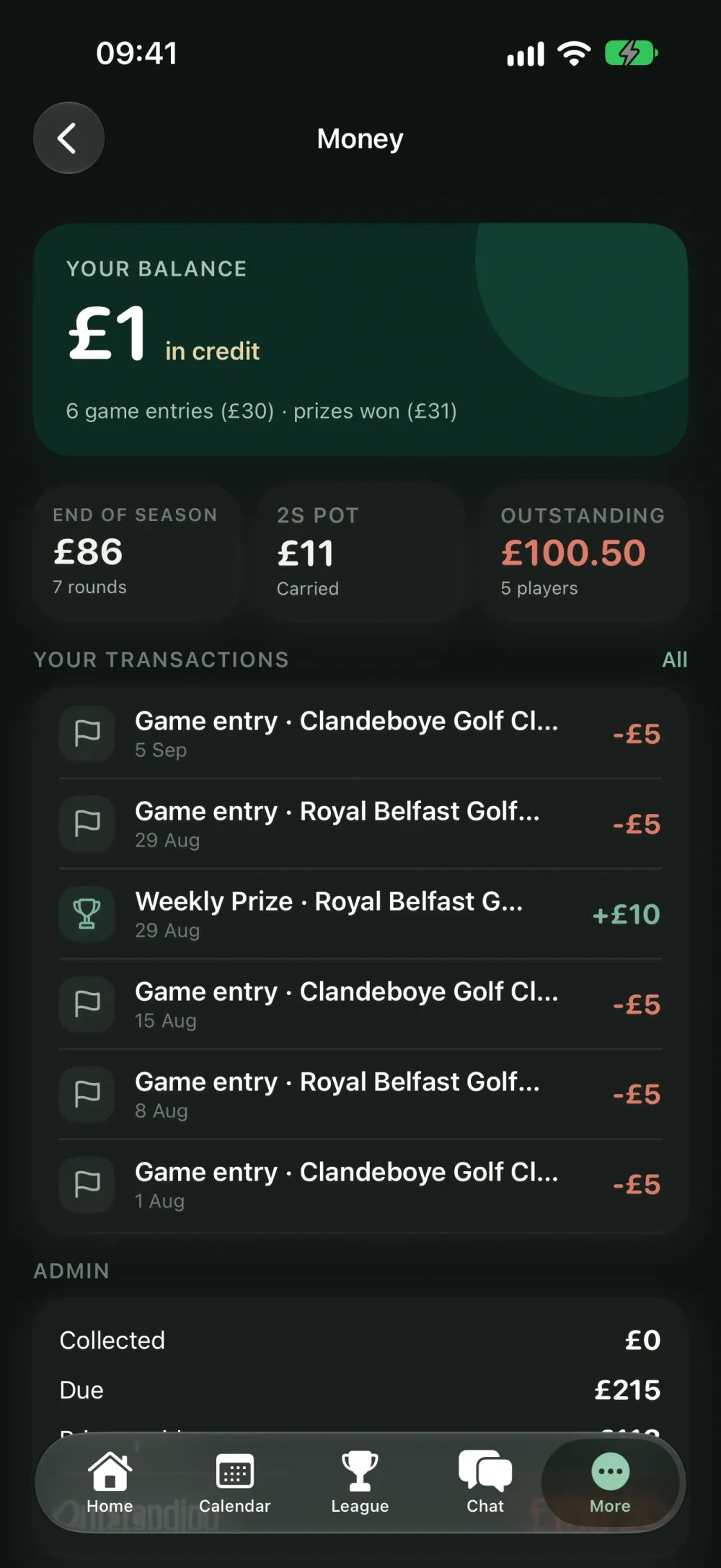 ScoreHouse screenshot 6 (dark mode)