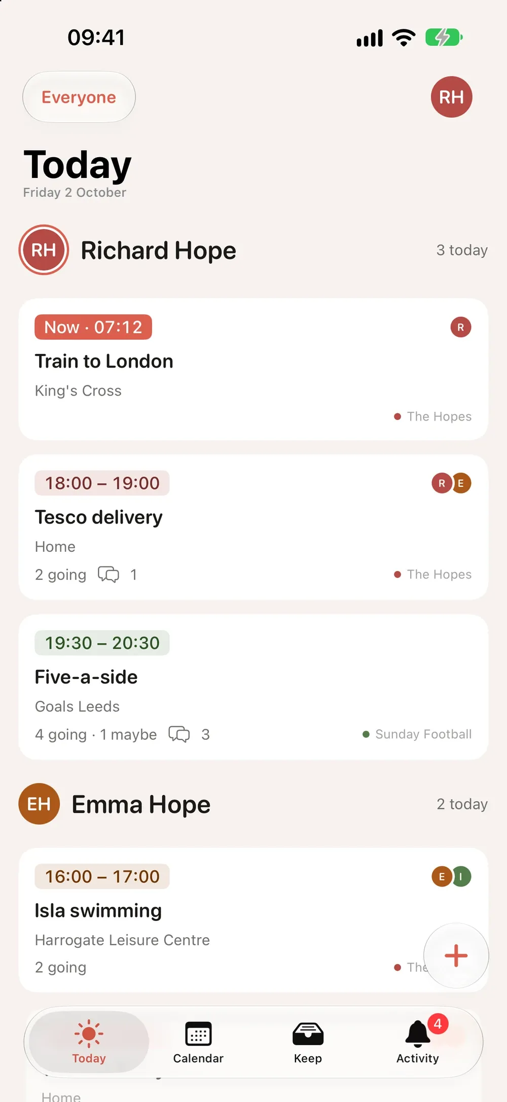 Mingle - Shared Calendar screenshot 2 (light mode)