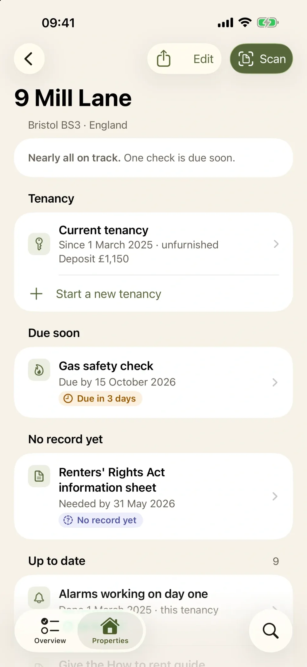 Lintel: Landlord Logbook screenshot 3 (light mode)