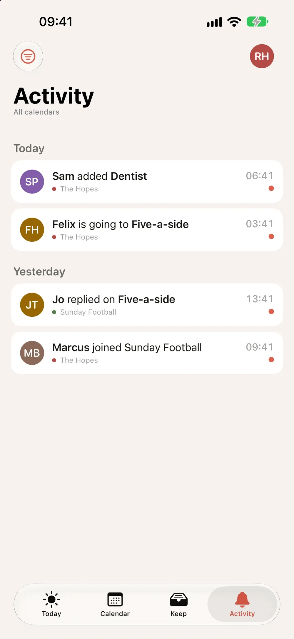 Mingle - Shared Calendar screenshot 5 (light mode)