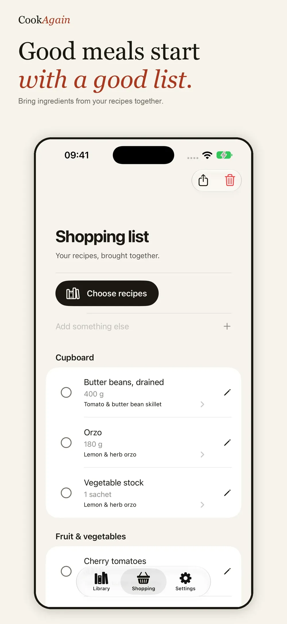 CookAgain screenshot 12 (light mode)